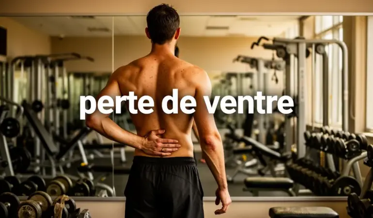 Sportif main sur le ventre miroir fitness perte de ventre