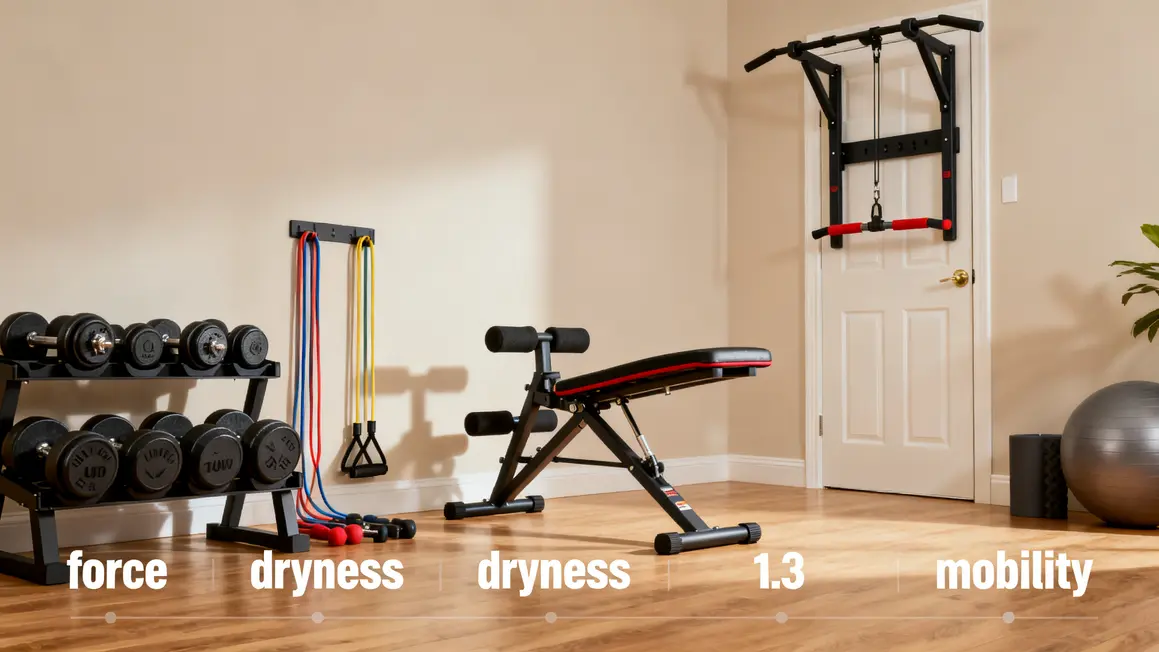 studio home gym haltères bandes banc graphique budget