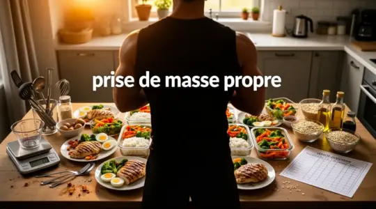 prise de masse propre repas équilibrés table balance planning