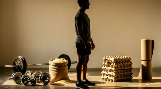 prise de muscle petit budget avec haltères œufs riz