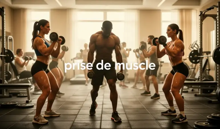 salle de sport prise de muscle silhouettes dynamiques