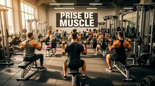 prise de muscle sportifs haltères salle dynamique