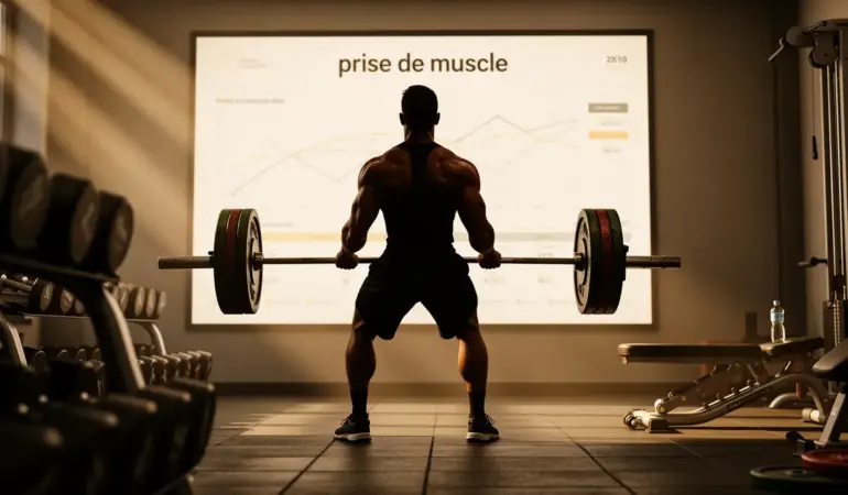 Sportif prise de muscle tableau progression