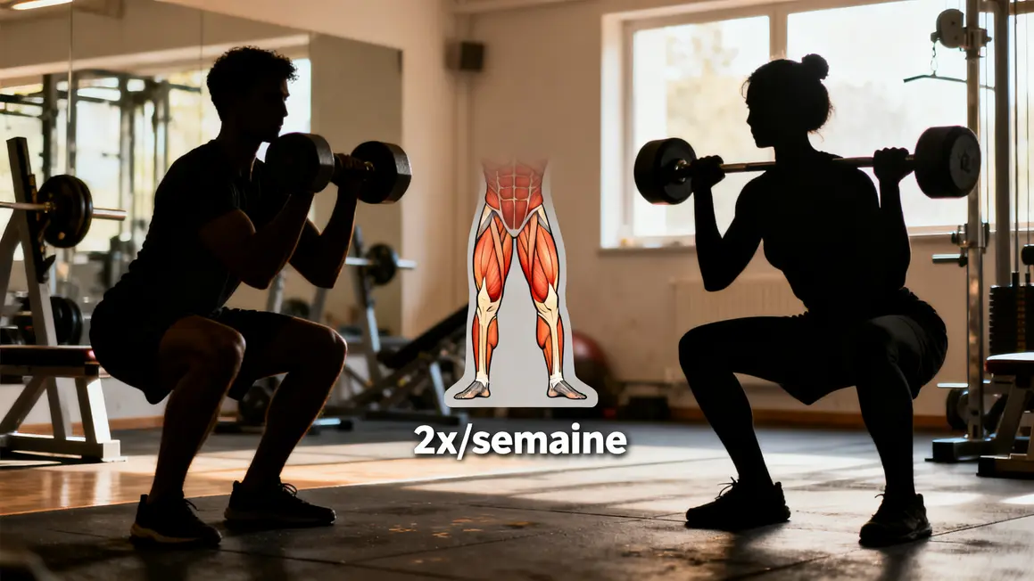 groupe musculaire jambe squat haltères