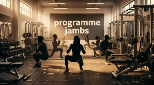 programme jambes silhouettes et haltères salle sport