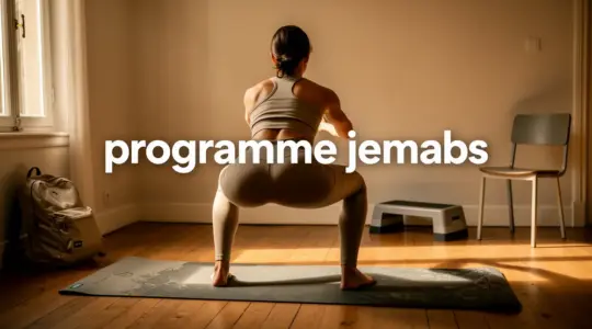 programme jambes squat sur tapis avec accessoires