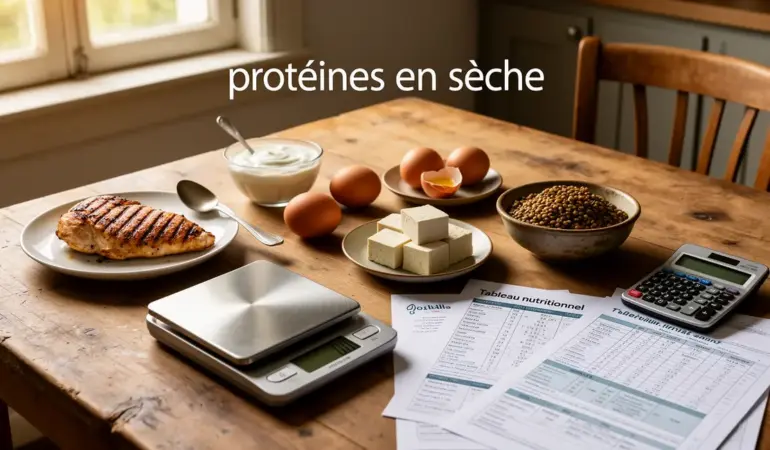 aliments proteines en seche table cuisine