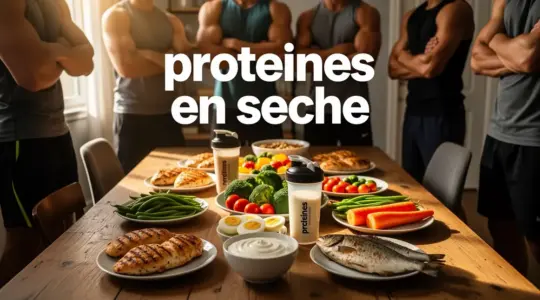 table repas musculation aliments riches proteines seche