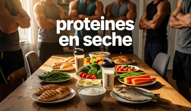 table repas musculation aliments riches proteines seche