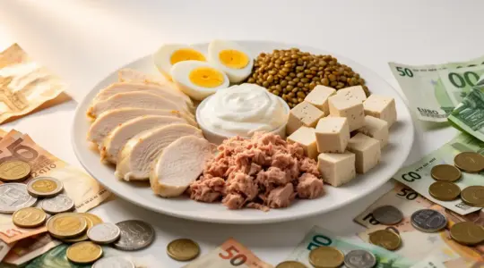 assiette protéines sèche budget poulet œufs lentilles thon tofu