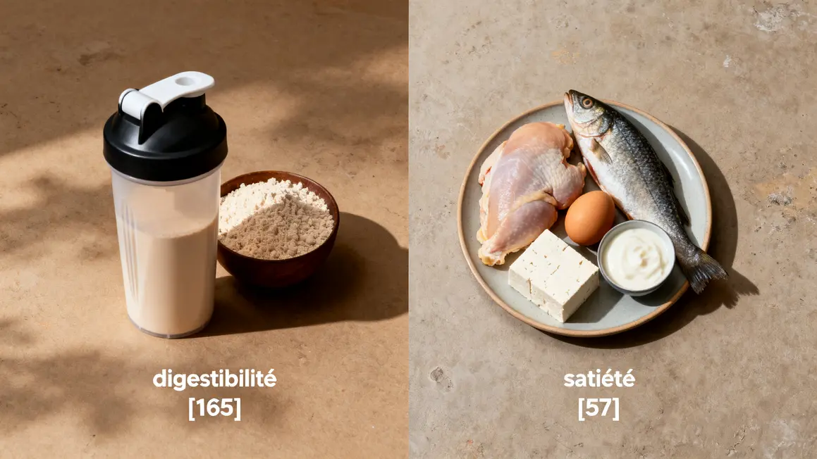 Comparatif protéines sèche aliments vs poudre