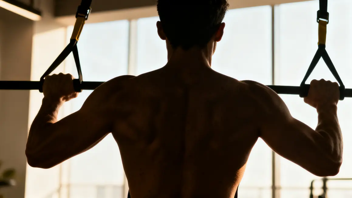 row TRX sangle alignement corps muscles