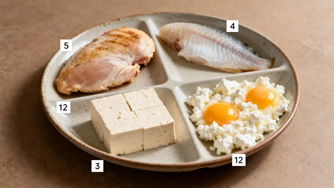 assiette aliments sources proteines en seche