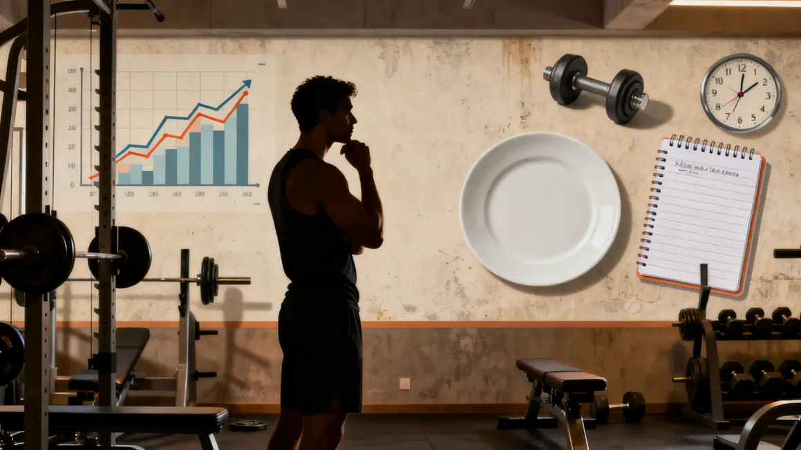 Symboles stagnation prise de muscle salle