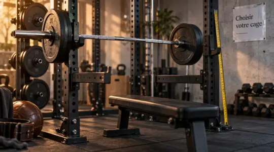 Cage musculation avec sécurités réglables