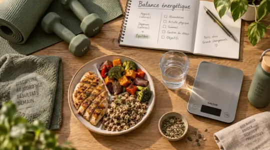 Programe perte de poids : assiette équilibrée, eau et suivi calorique