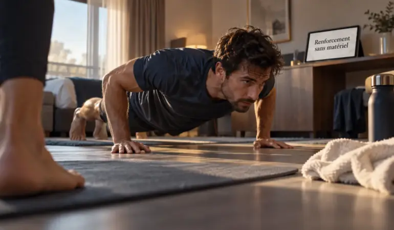 Renforcement musculaire sans matériel : circuit 25 minutes au poids du corps