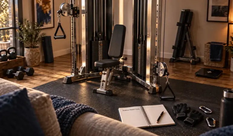 Station de musculation multifonction Home Gym, poulie haute et basse